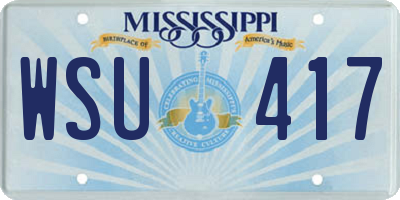 MS license plate WSU417