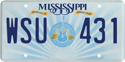 MS license plate WSU431