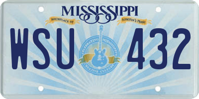 MS license plate WSU432