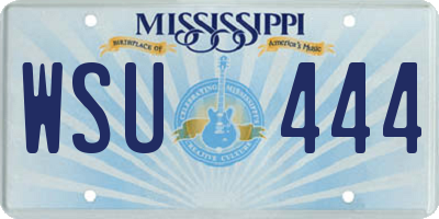 MS license plate WSU444
