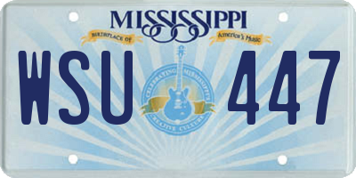MS license plate WSU447