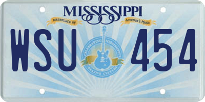 MS license plate WSU454
