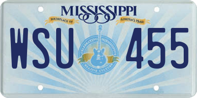 MS license plate WSU455
