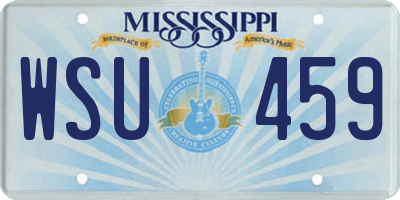 MS license plate WSU459