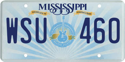MS license plate WSU460
