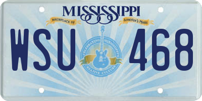 MS license plate WSU468