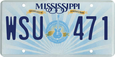 MS license plate WSU471
