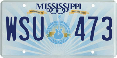 MS license plate WSU473