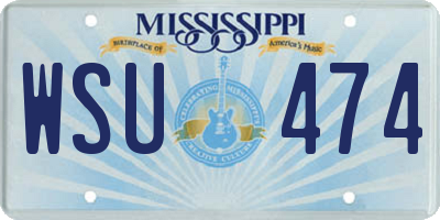 MS license plate WSU474