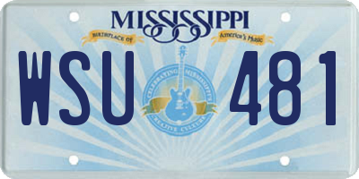 MS license plate WSU481