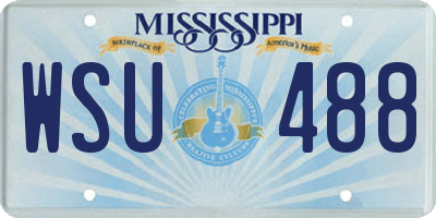 MS license plate WSU488