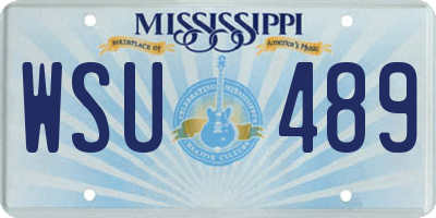 MS license plate WSU489