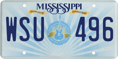 MS license plate WSU496