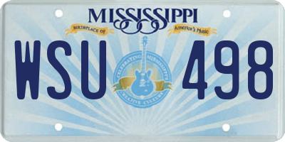 MS license plate WSU498