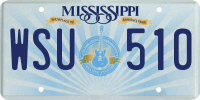 MS license plate WSU510