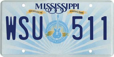 MS license plate WSU511