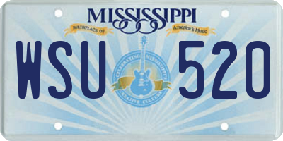 MS license plate WSU520