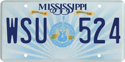 MS license plate WSU524