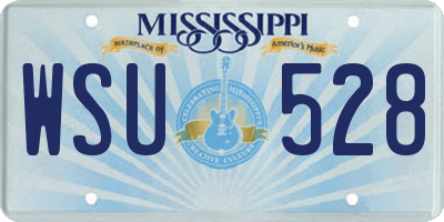 MS license plate WSU528