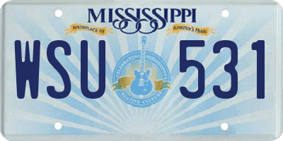 MS license plate WSU531