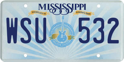 MS license plate WSU532