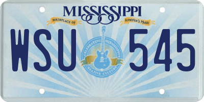 MS license plate WSU545