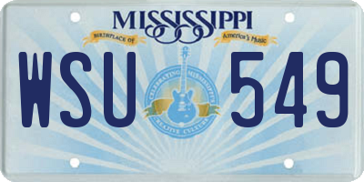 MS license plate WSU549