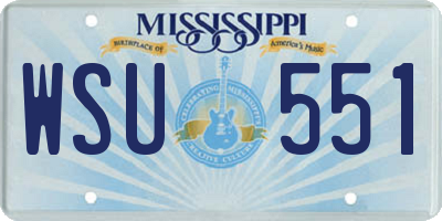MS license plate WSU551