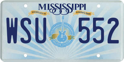 MS license plate WSU552