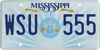 MS license plate WSU555