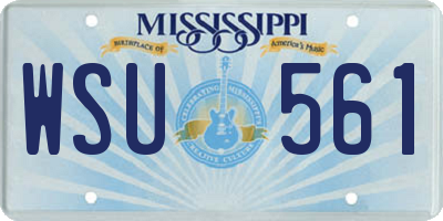 MS license plate WSU561