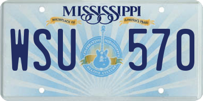MS license plate WSU570