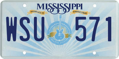 MS license plate WSU571