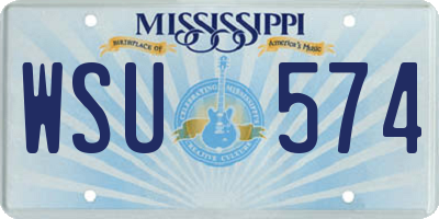 MS license plate WSU574