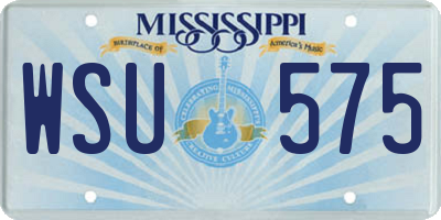 MS license plate WSU575