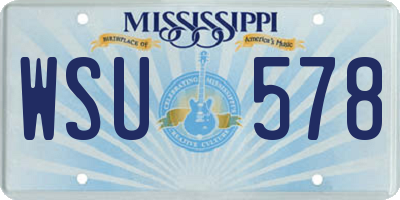 MS license plate WSU578