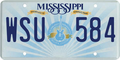 MS license plate WSU584