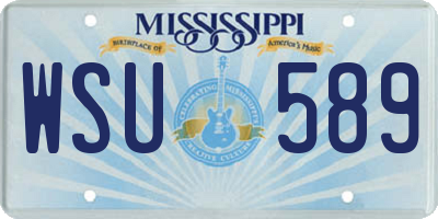 MS license plate WSU589
