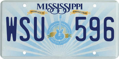 MS license plate WSU596