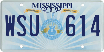 MS license plate WSU614