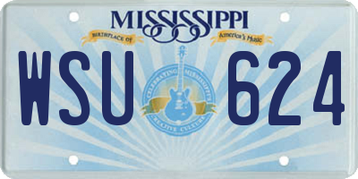 MS license plate WSU624