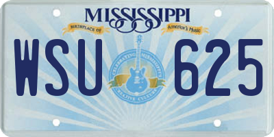 MS license plate WSU625
