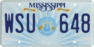 MS license plate WSU648