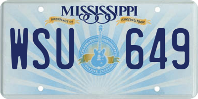 MS license plate WSU649