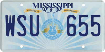 MS license plate WSU655