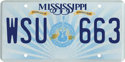 MS license plate WSU663