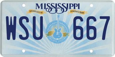 MS license plate WSU667