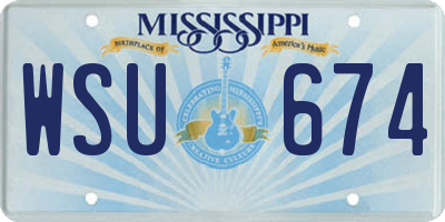 MS license plate WSU674