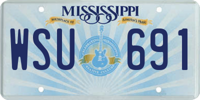MS license plate WSU691
