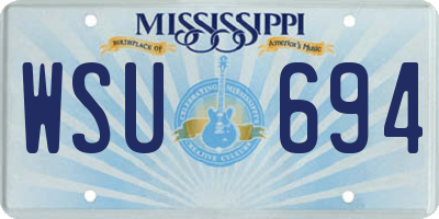 MS license plate WSU694